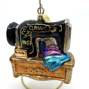 Vintage Christopher Radko Glass Ornament Stitch In Time Sewing Machine 1857